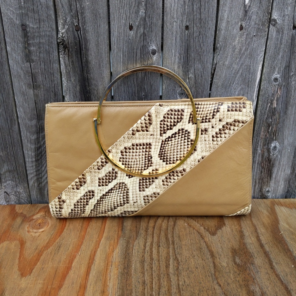 Vintage Snake Clutch Handbag Purse